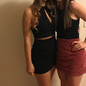 two piece black dress